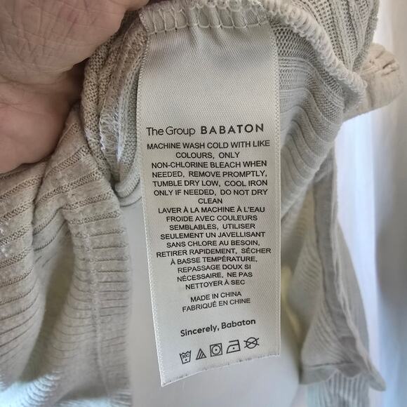 Artizia The Group Babaton Beige Tan Long‎ Sleeve Ribbed V-Neck Sweater Size 1/S - Picture 5 of 7